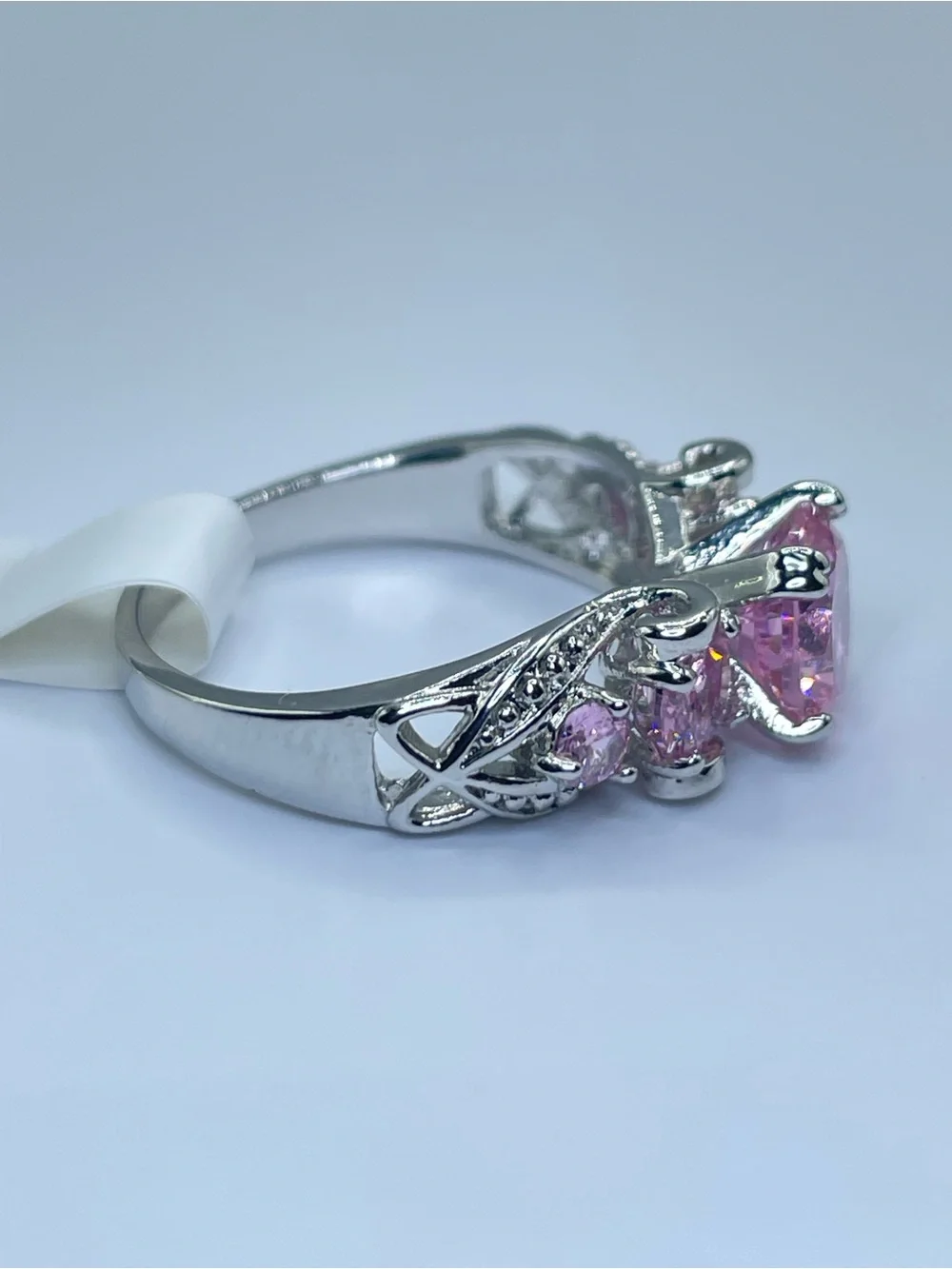 Swarovski Crystal Elements Pink Crystal Multi Stone Statement Ring
